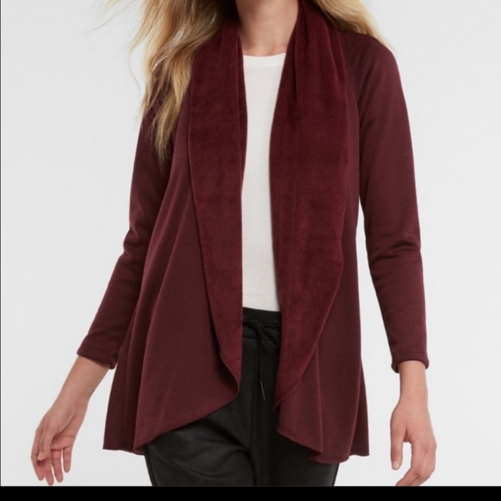 Drew Elderberry Open Front Drape Cardigan Casual Medium